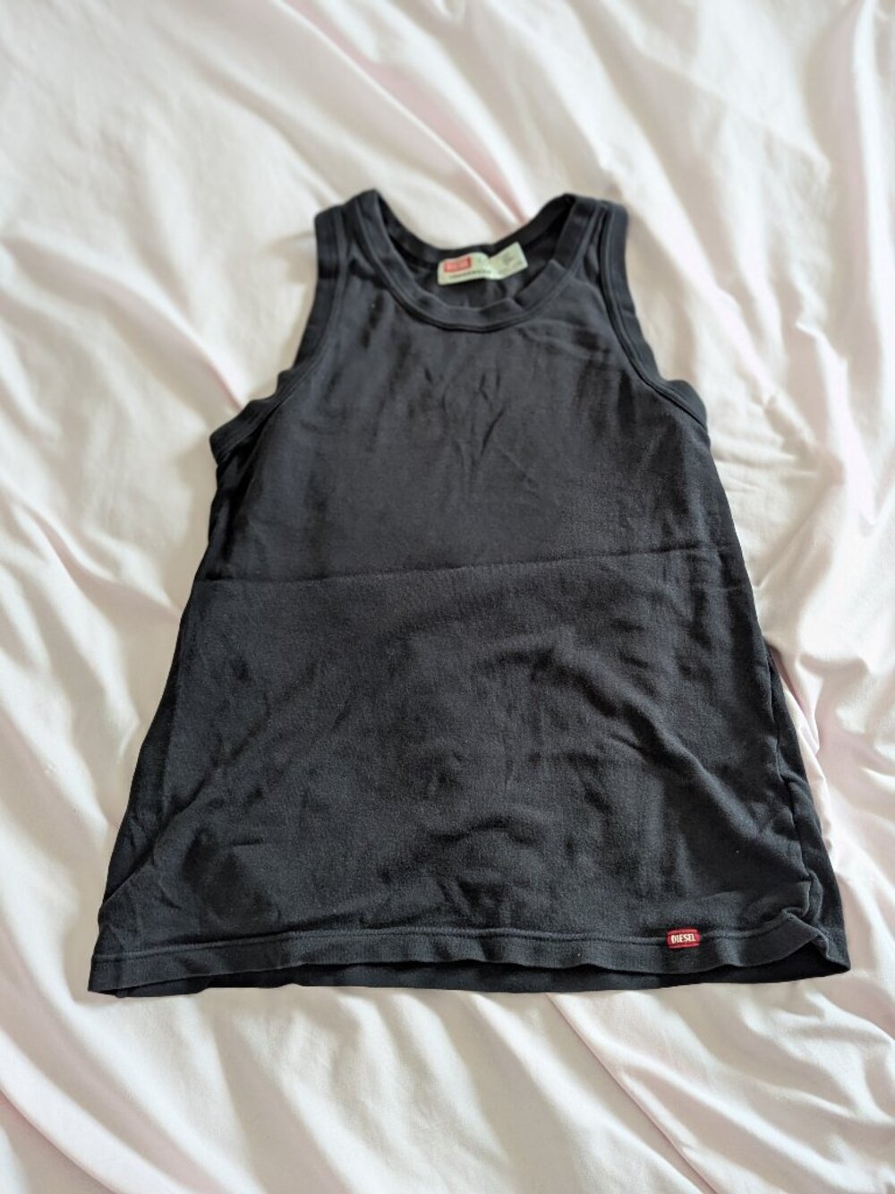Diesel Black Solid Tank Top Size S